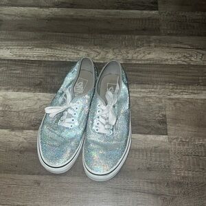 Vans low top silver sparkle